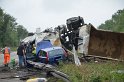 LKW umgestuerzt A 1 Rich Saarbruecken P064